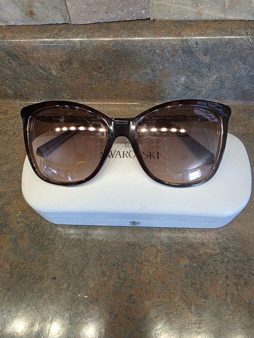 Swarovski Dark Brown Women's Sunglasses